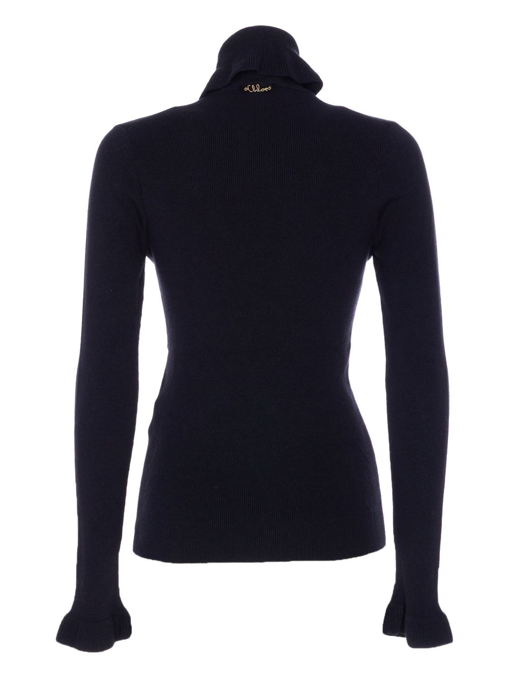 high-neck ruffled-cuff sweater - 2
