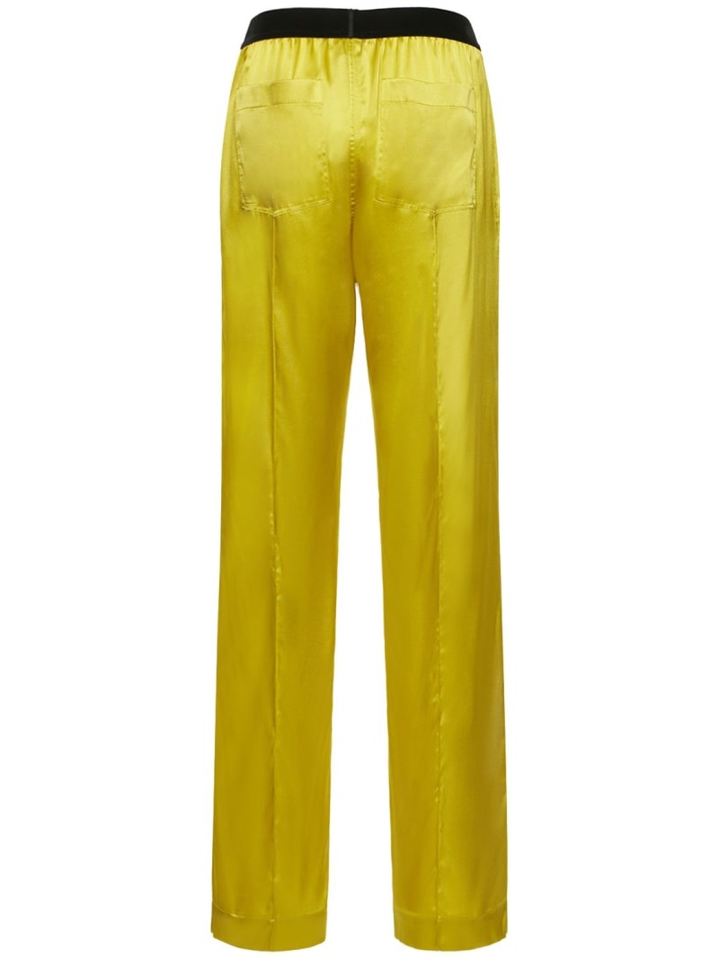 Logo silk satin pajama pants - 5