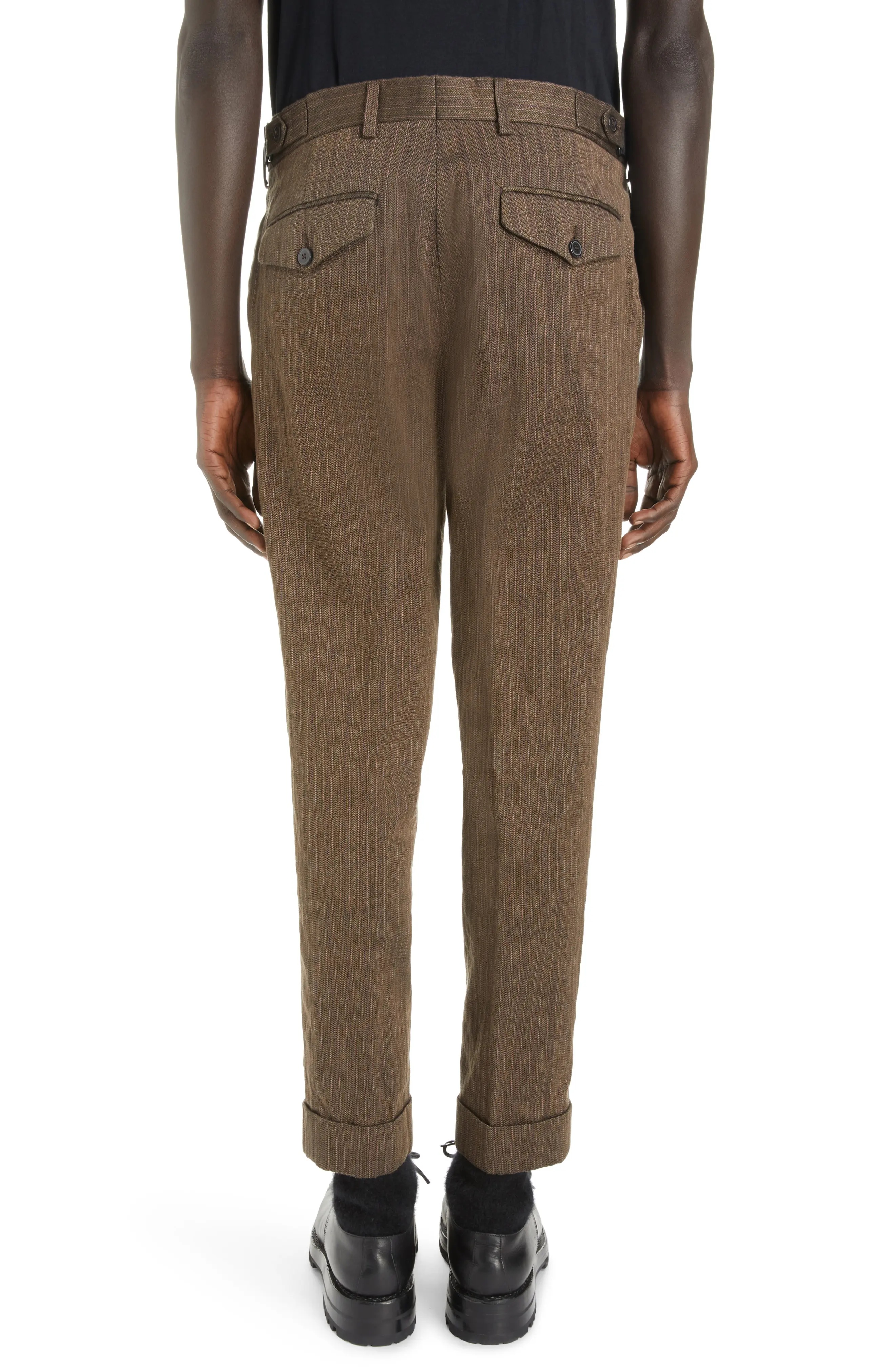 Philip Herringbone Cuffed Pants - 2