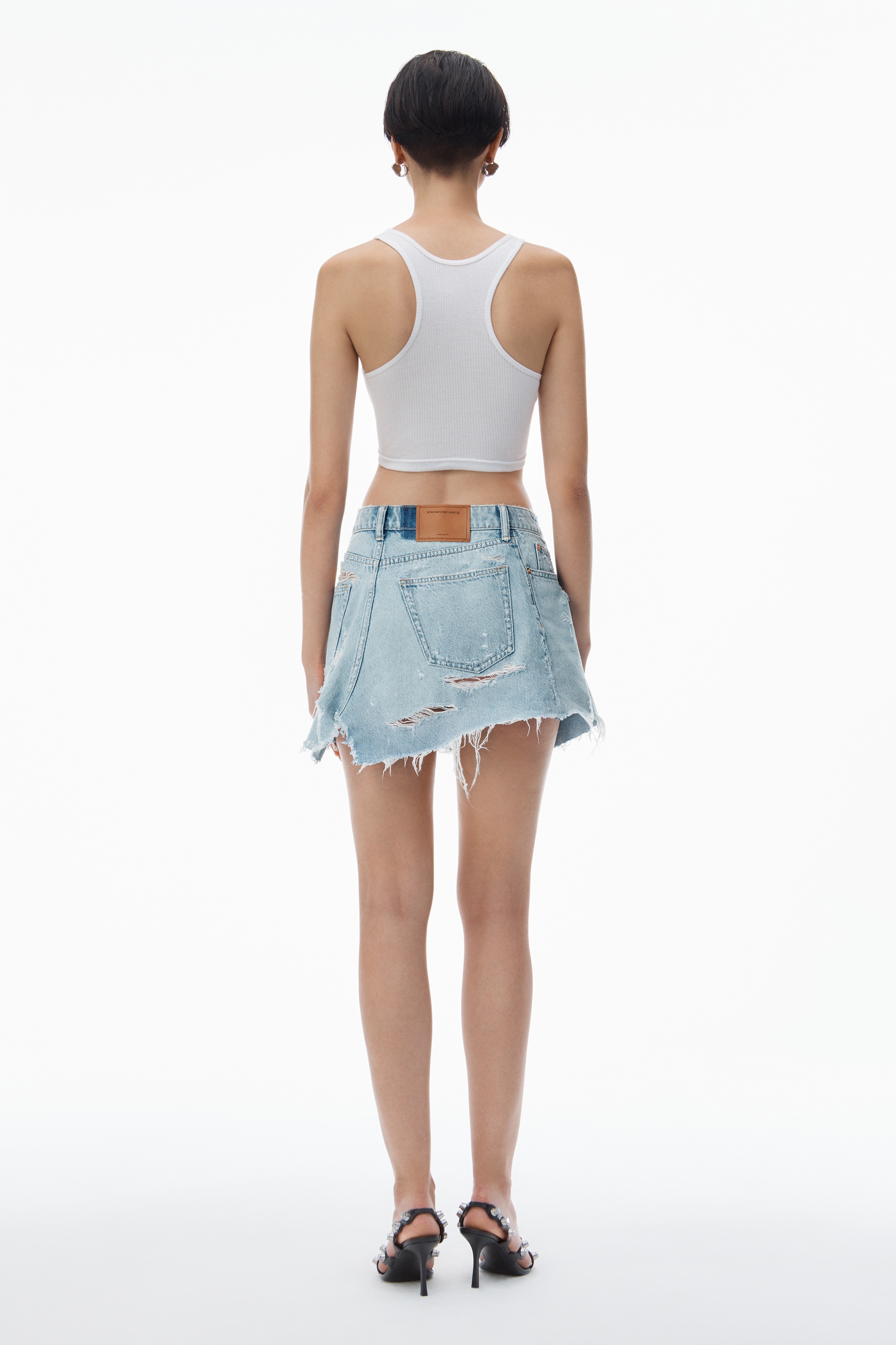 Deconstructed Mini Skirt in Cotton - 5