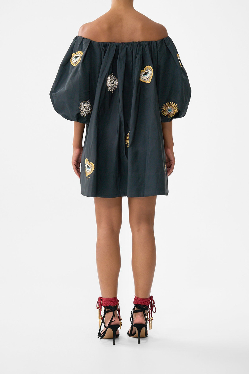 CAMILLA OFF SHOULDER PUFF DRESS outlook