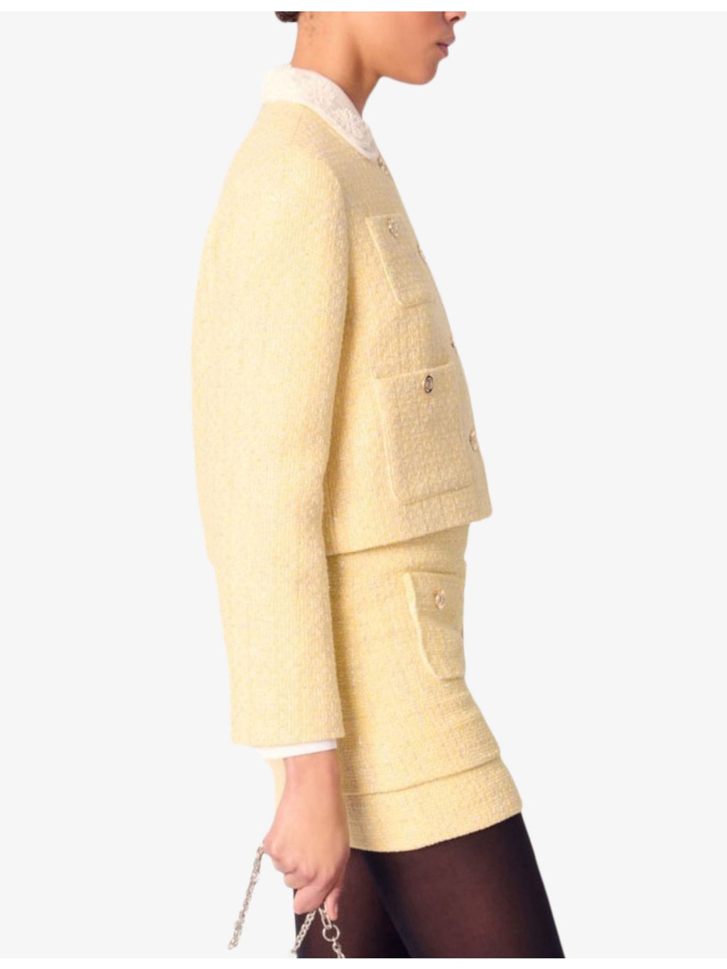 Short Metallic-Tweed Cotton-Blend Jacket - 3