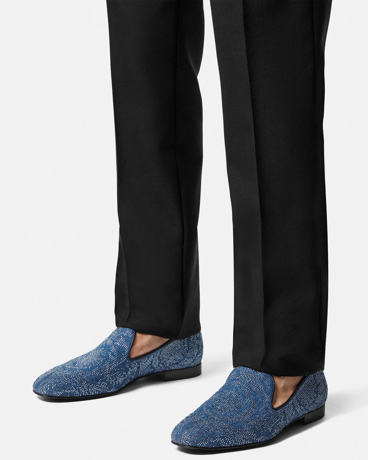Crystal Barocco Denim Slippers - 3