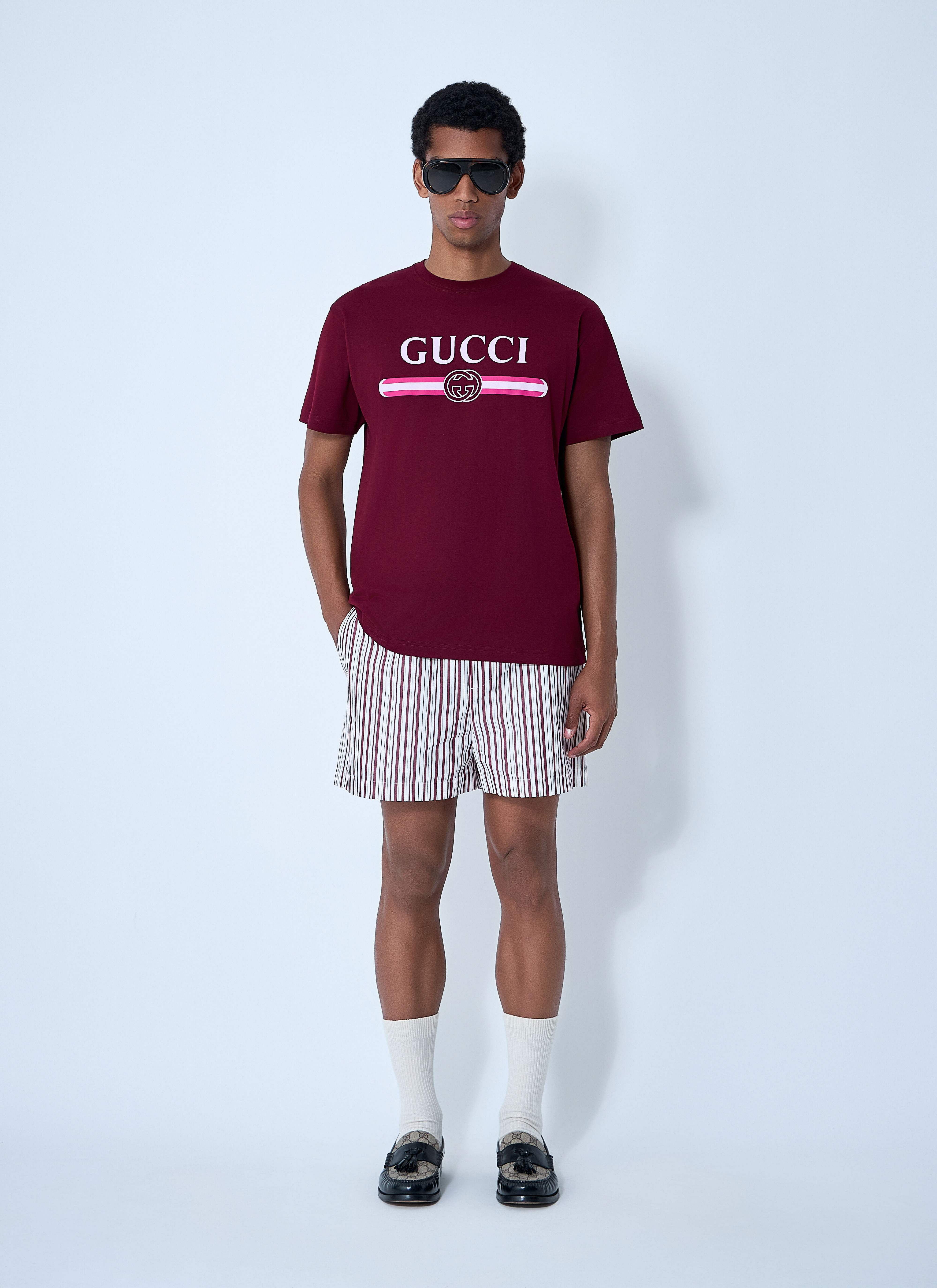 Striped Logo Motif Shorts - 2