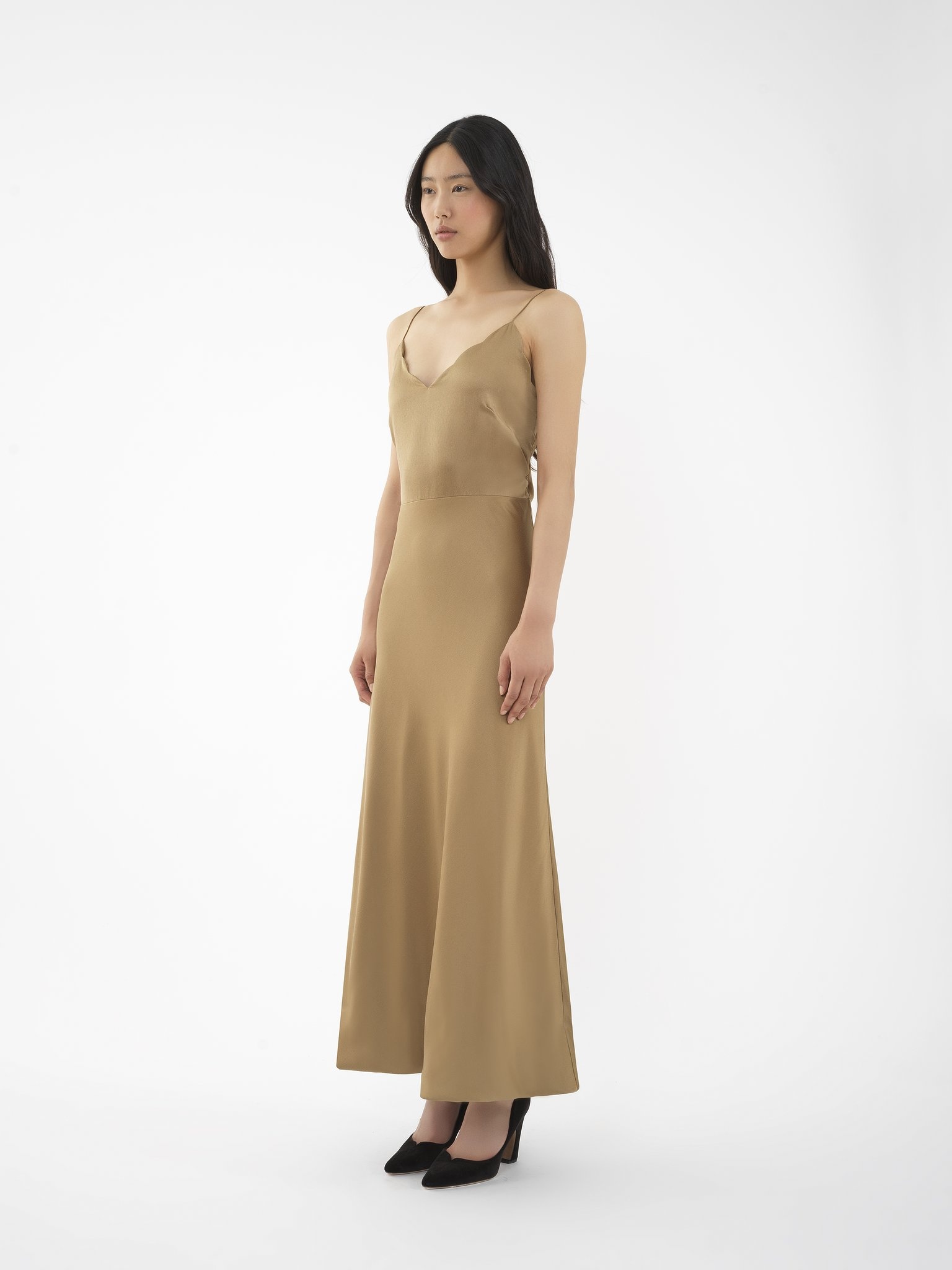 SLEEVELESS LONG FLARED DRESS - 4