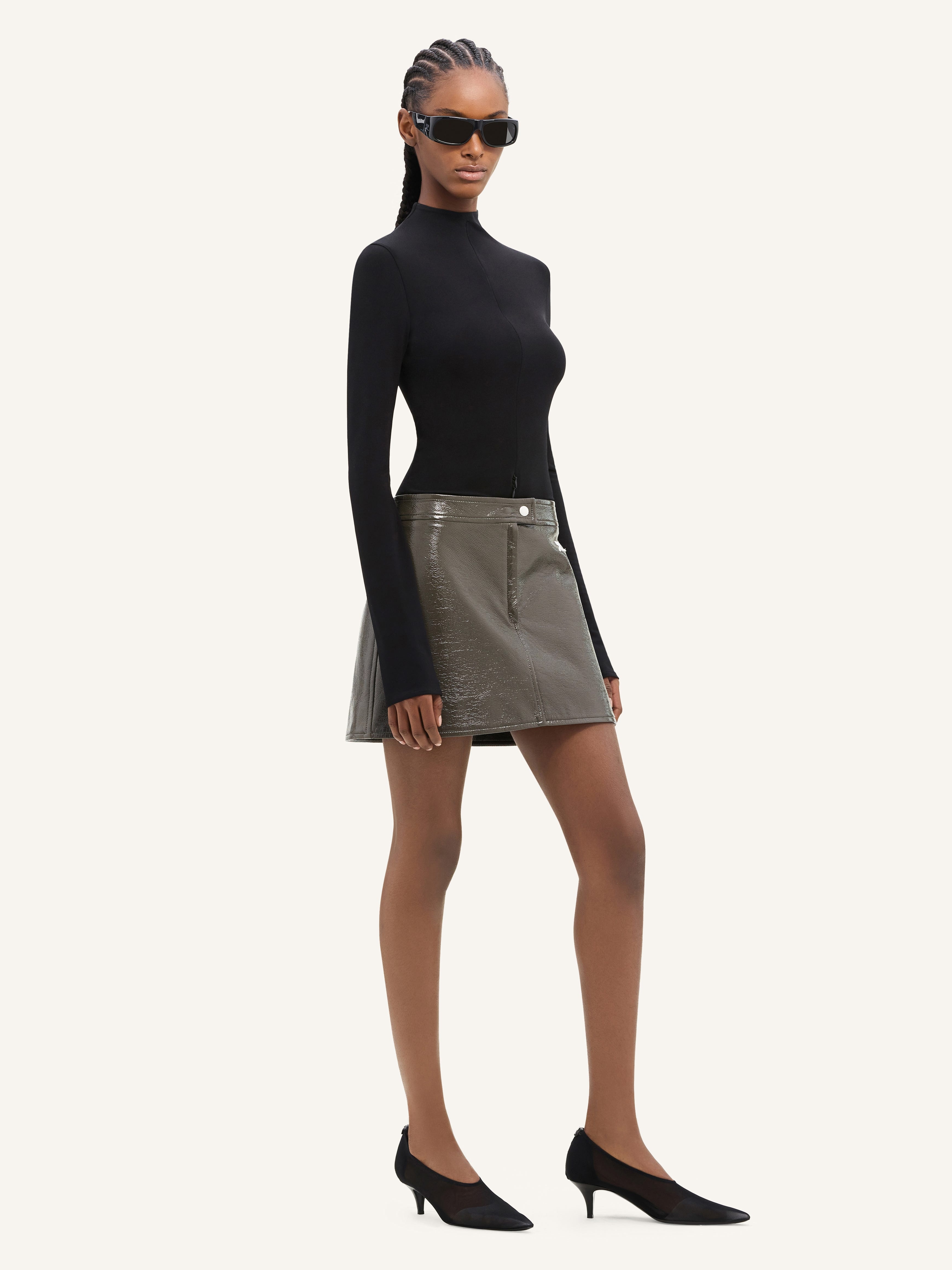 REEDITION VINYL MINI SKIRT - 3