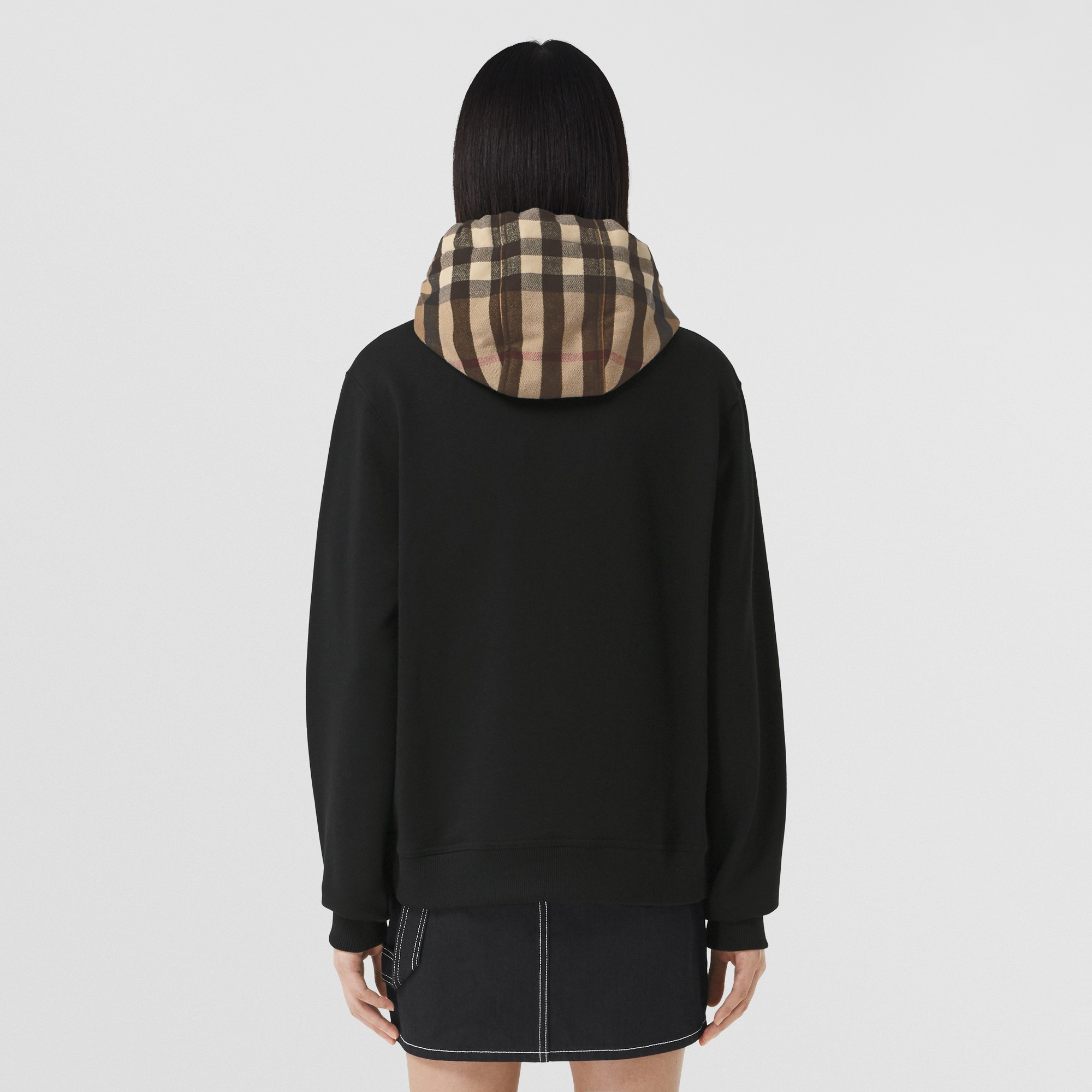 Check Hood Cotton Oversized Hoodie - 3