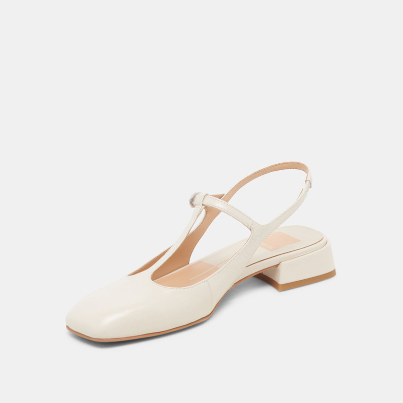 DEIDRA FLATS CREAM LEATHER 7