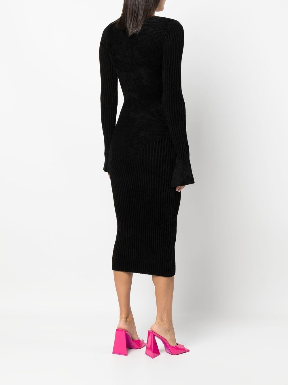 cut-out ribbed midi dress - 4