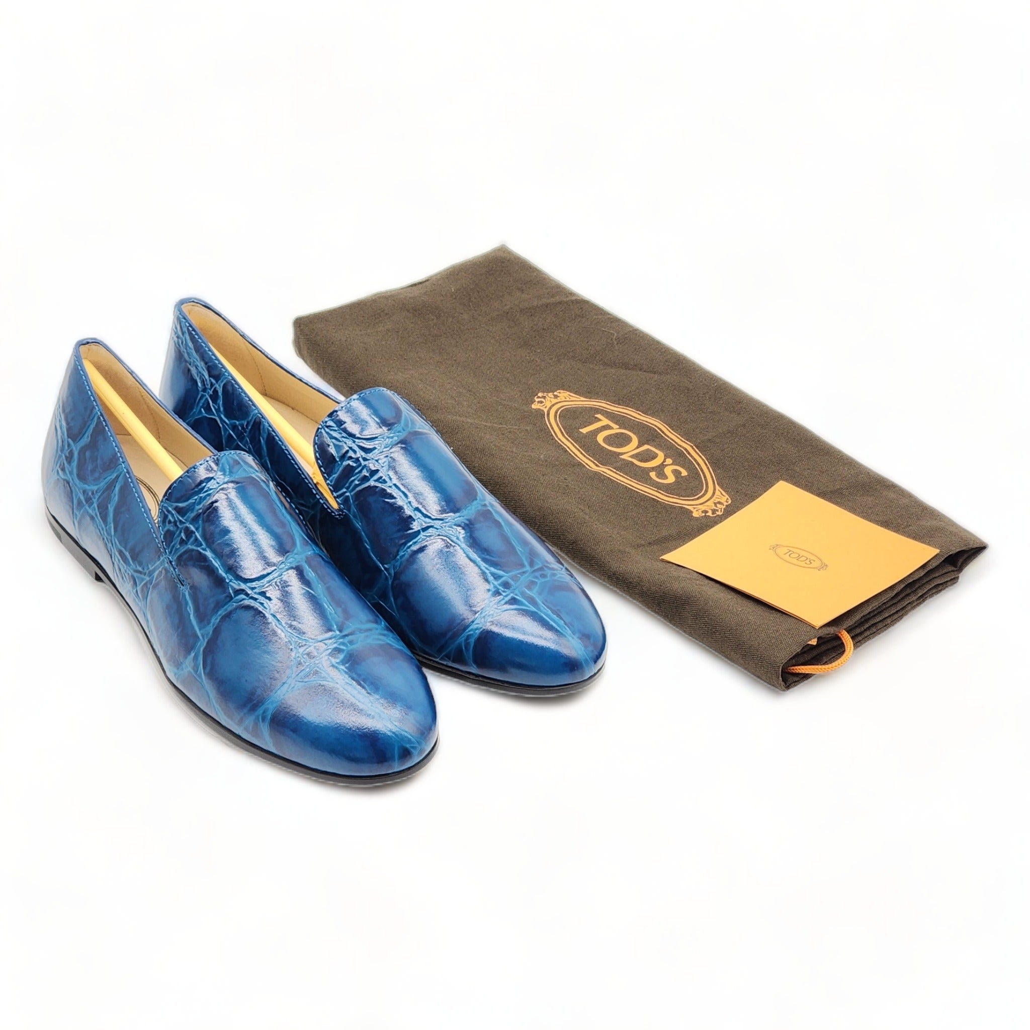 Tod's Mocassino Gomma Slip On Shoes - Blue - 7