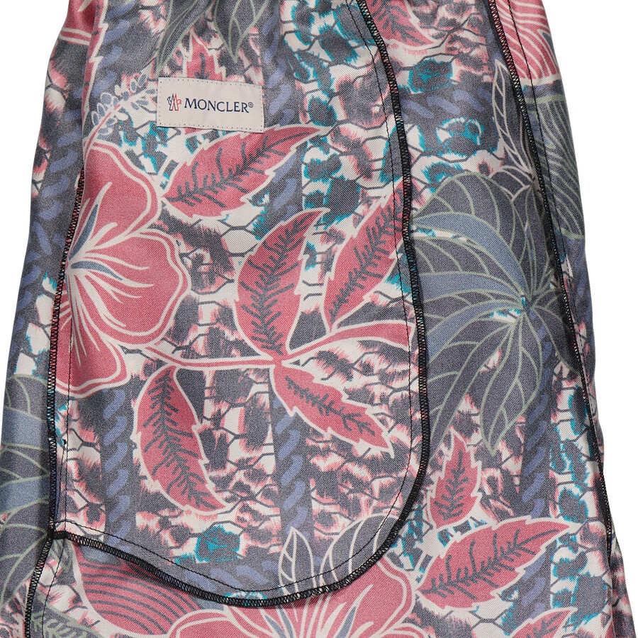Moncler Ladies Floral Print Cropped Silk Trousers - 14