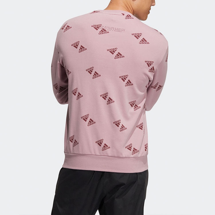 adidas Fi Bp1 Aop Swt Full Print Sports Round Neck Pullover Couple Style Pink HE7449 - 4