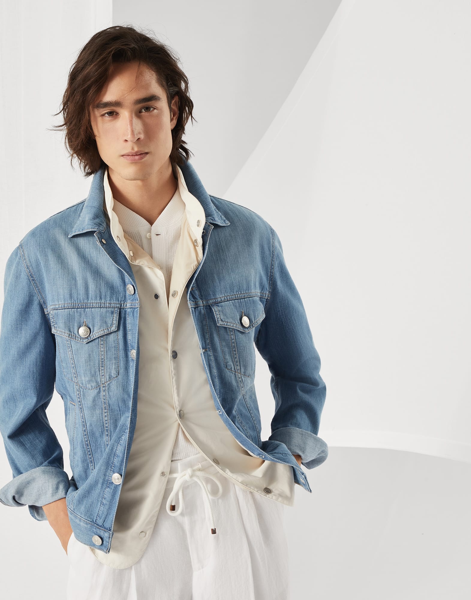 Lightweight old denim four-pocket jacket - 4