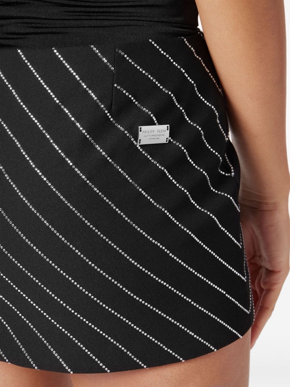 Cady crystal-embellished pinstripe miniskirt - 4