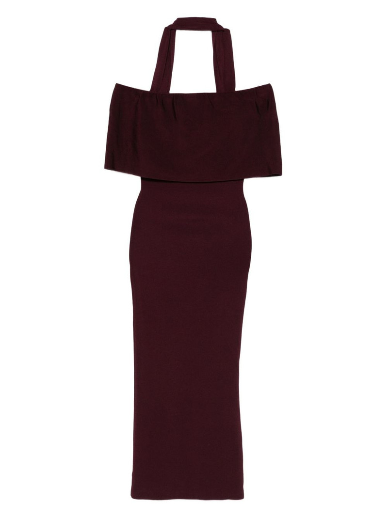 halter-neck ruffled dress 1