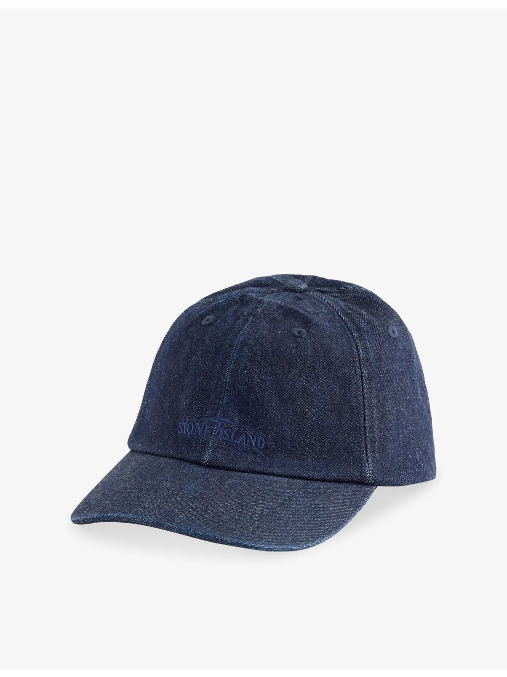 Brand-Embroidered Denim Cap - 1