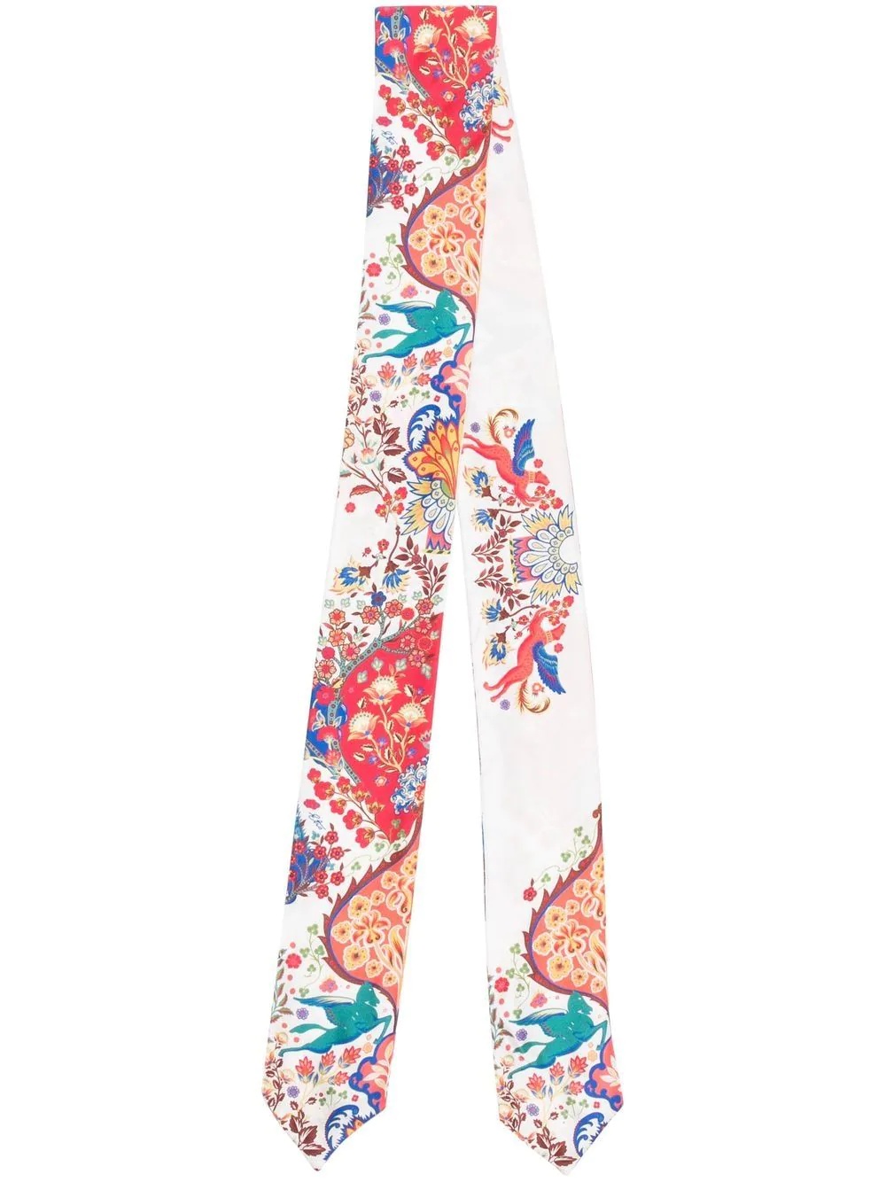 floral-print silk scarf - 1