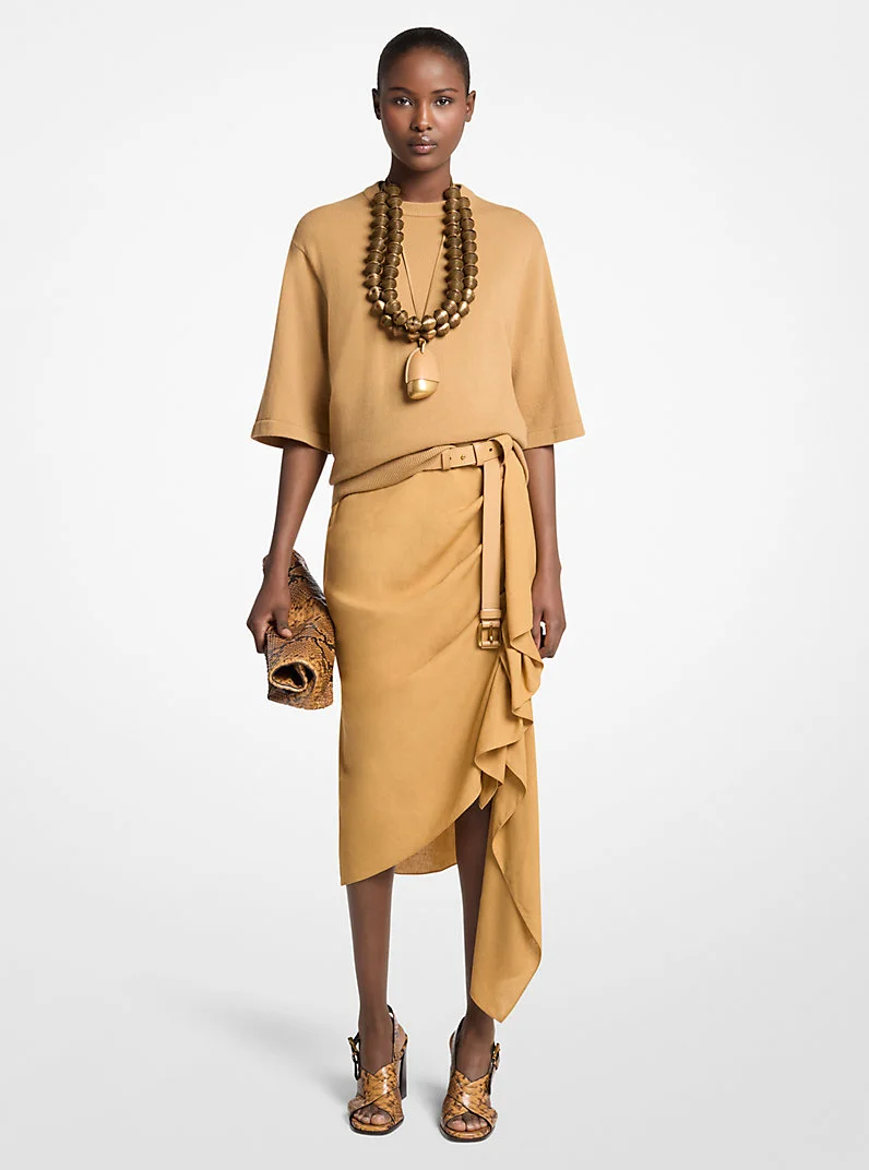 Viscose and Linen Cascade Skirt - 1