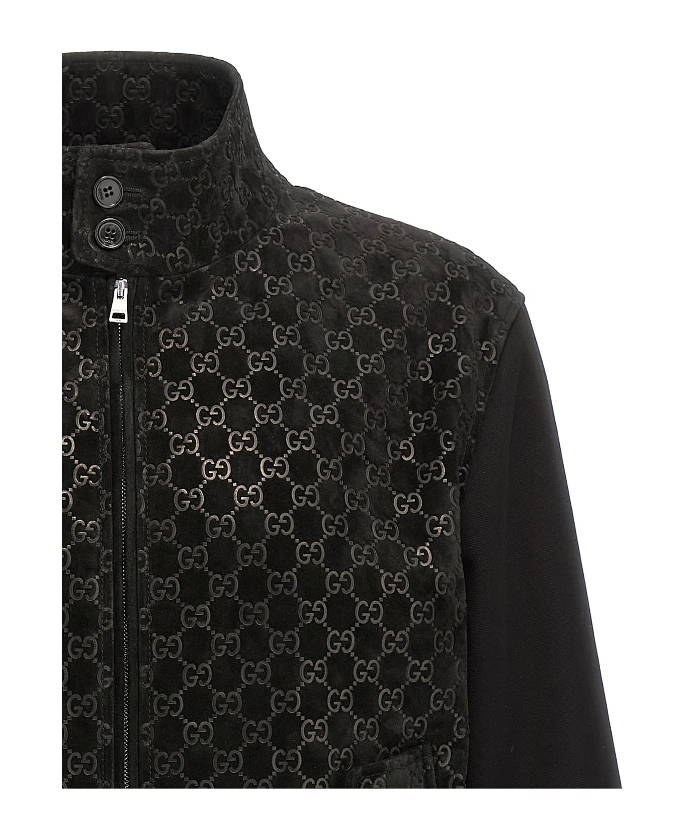 Gg Suede Bomber Jacket - 3