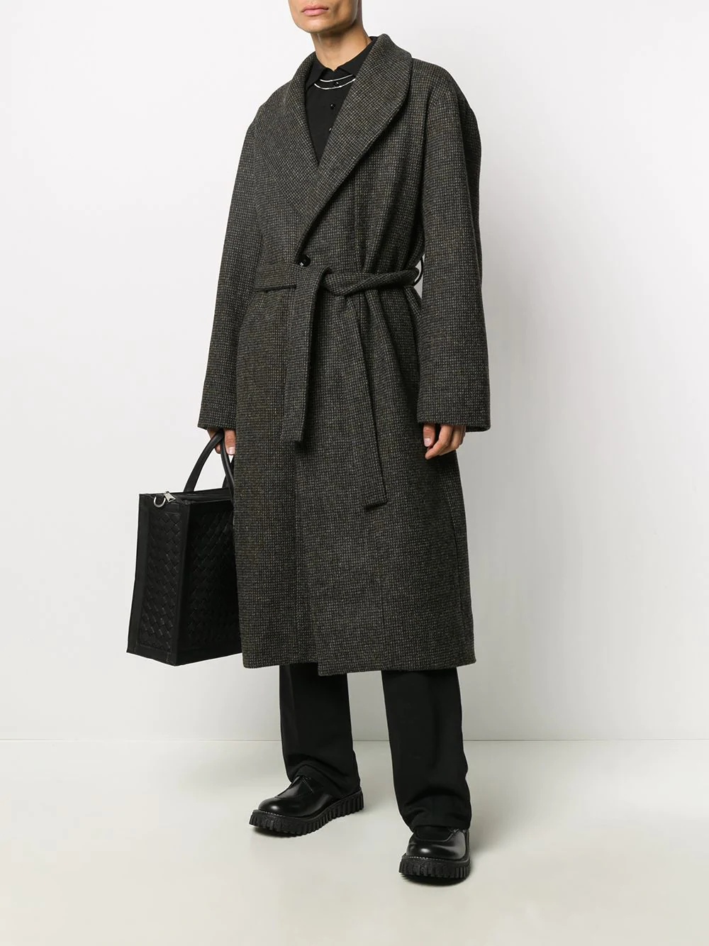 belted virgin wool coat - 2