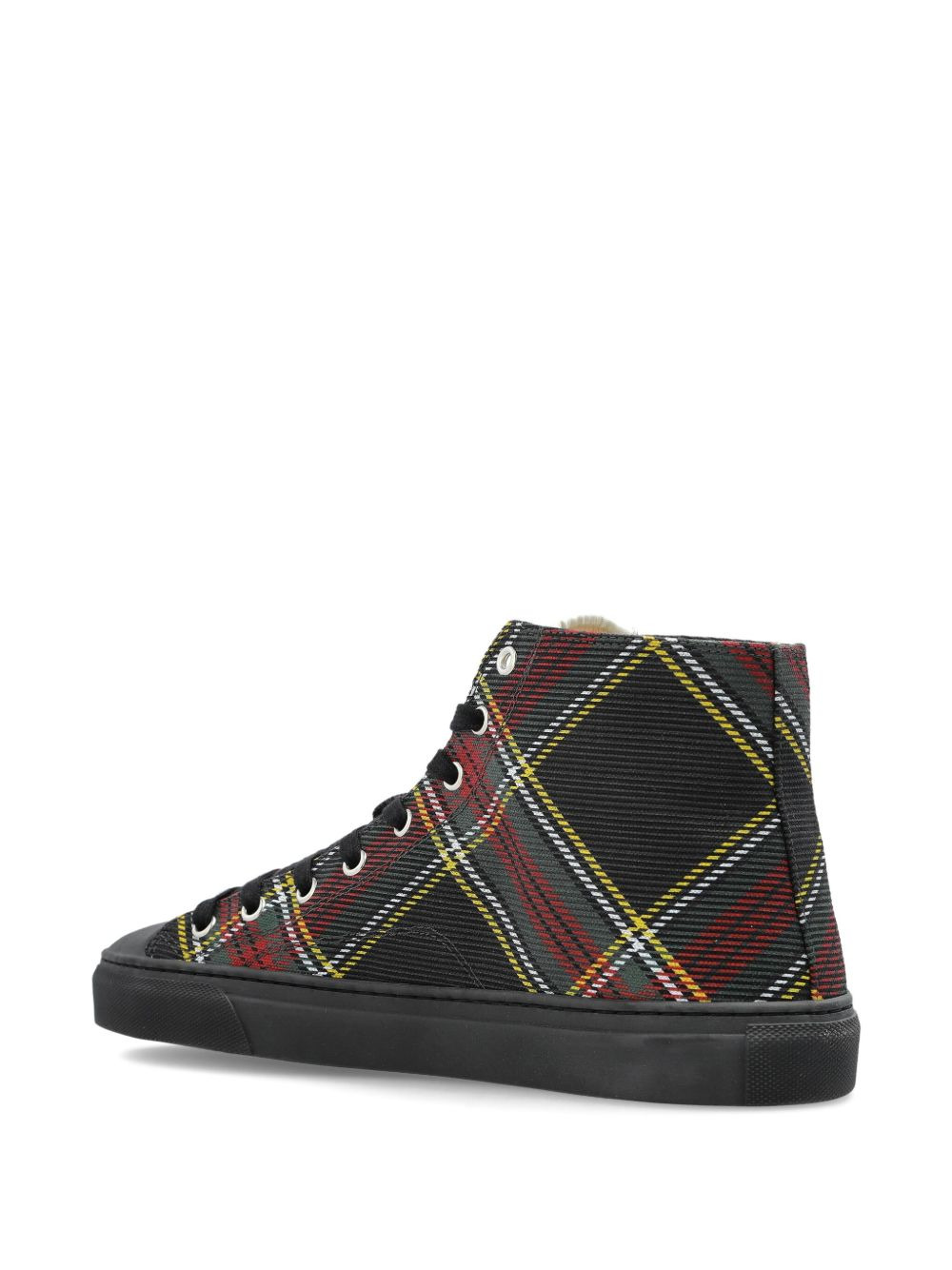 tartan high-top sneakers - 4