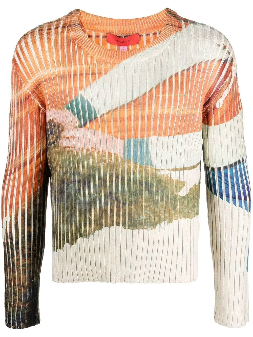 graphic-print ribbed jumper - 1