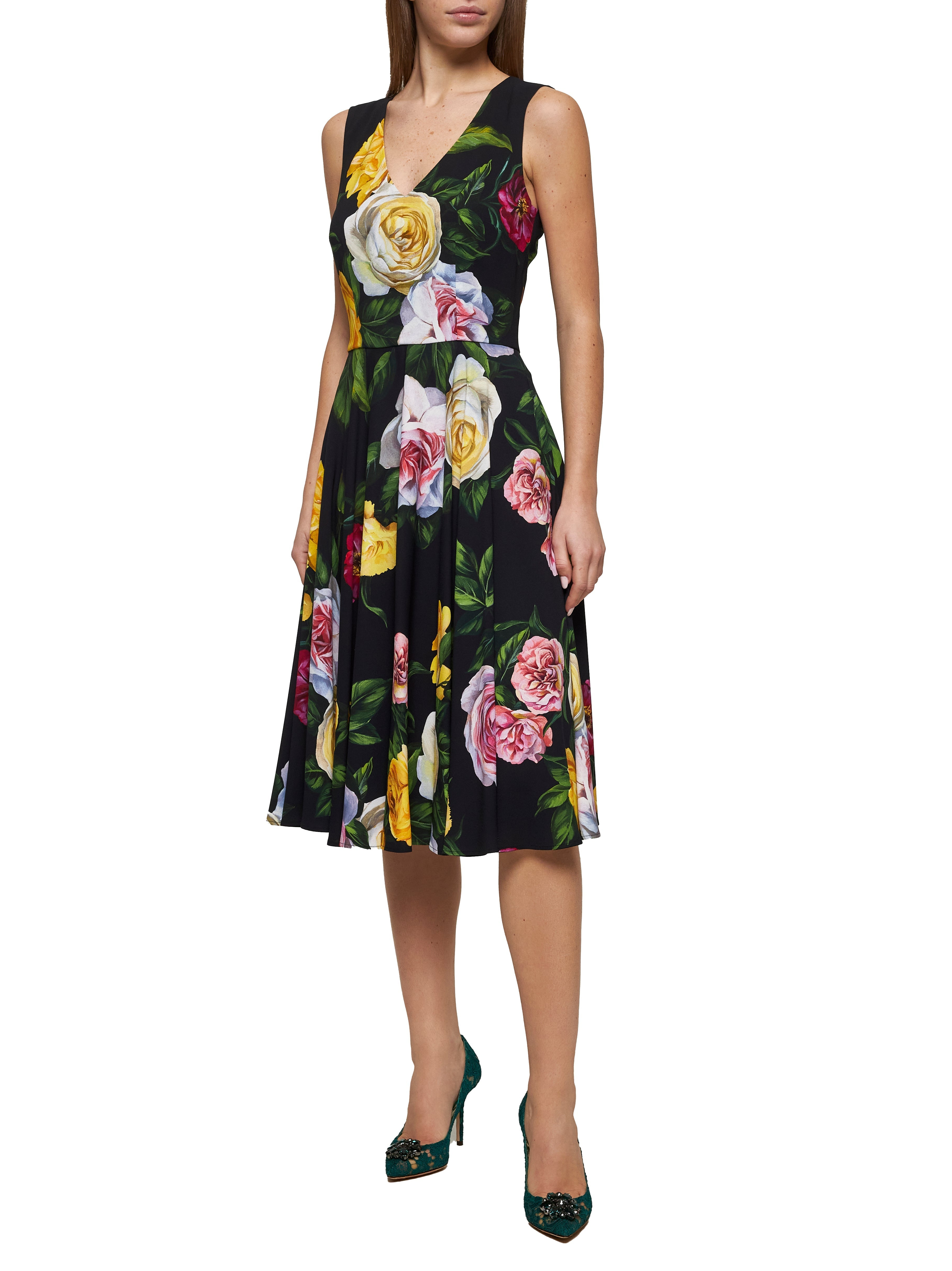 Dolce & Gabbana Women Peony And Rose Print Calf-Lenght Dress - 2