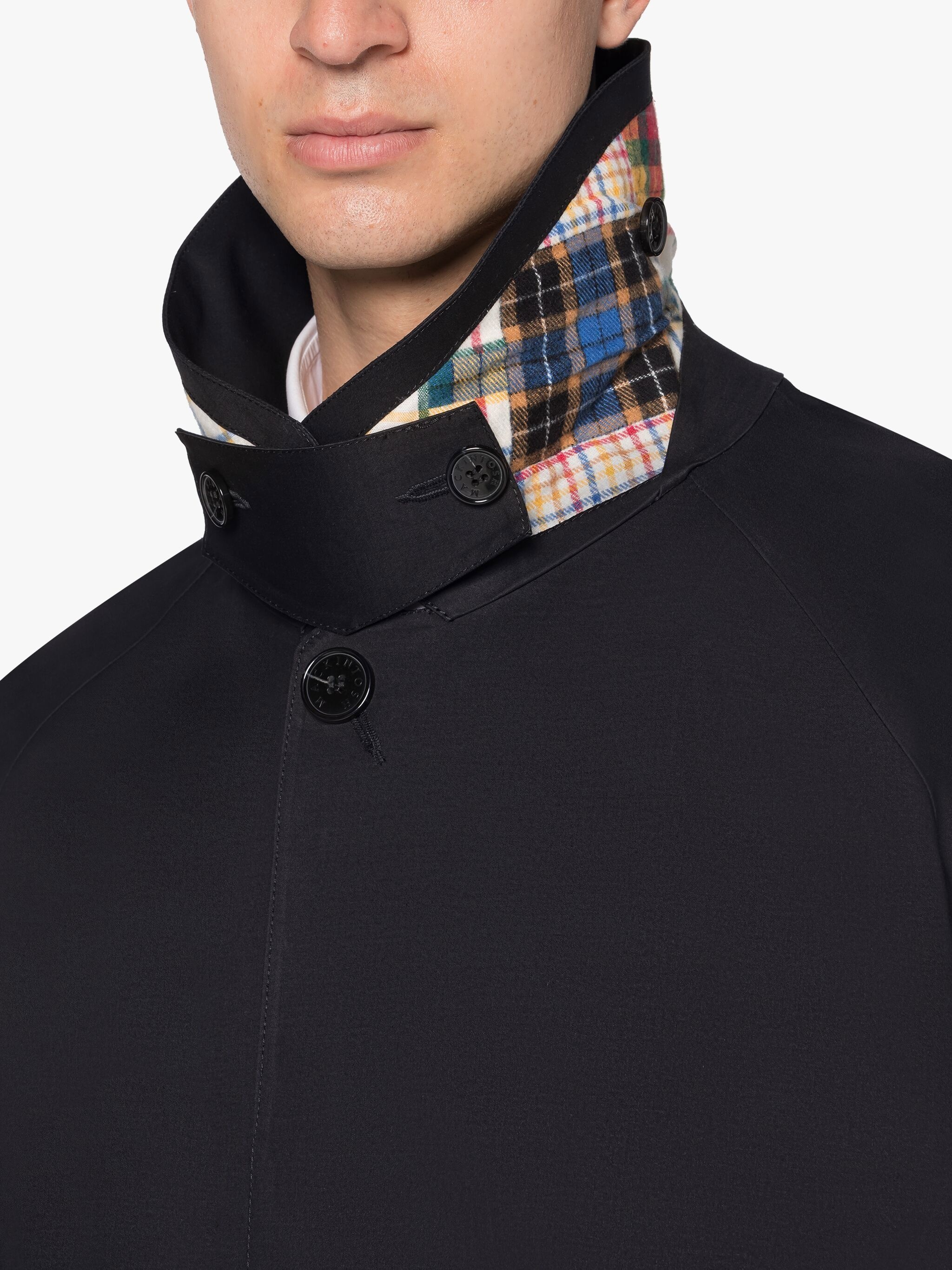 ST HONORE BLACK BONDED COTTON COAT - 5