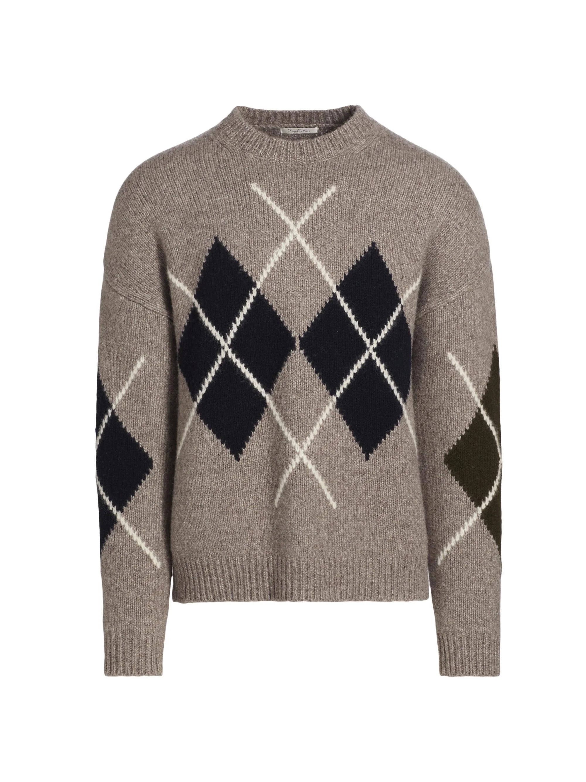 Men's Argyle Wool-Blend Sweater - Oatmeal - 1
