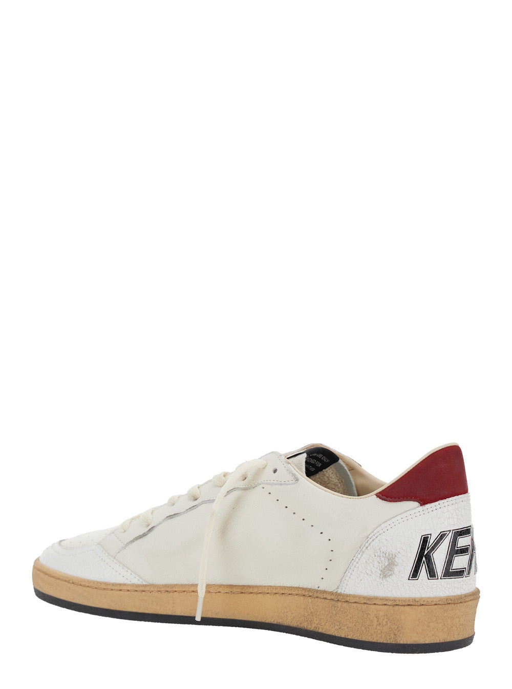 Golden Goose Men 'Ball Star' White Low Top Sneakers With Star  In Leather And Suede Man - 3
