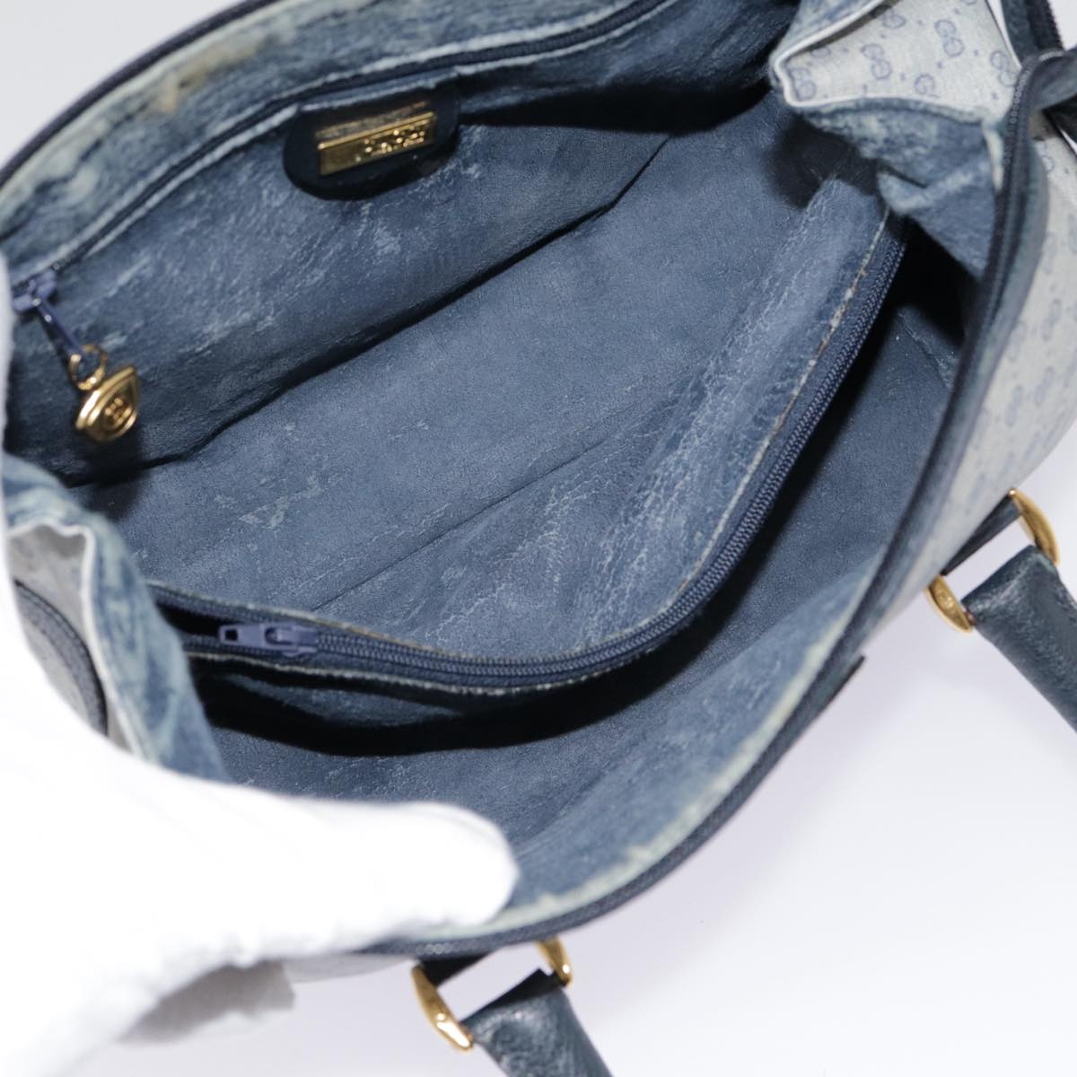 GUCCI Micro GG Supreme Hand Bag Pvc Navy Gold 000 40 000 40 - 11
