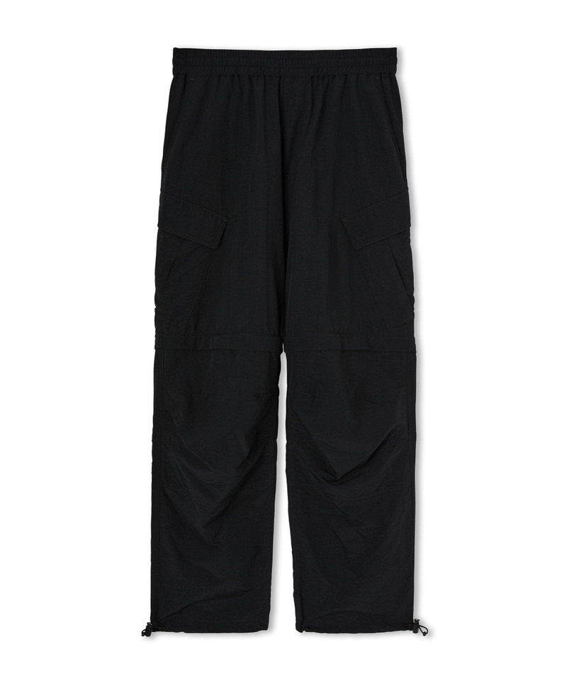 Solid color nylon cargo pants 1