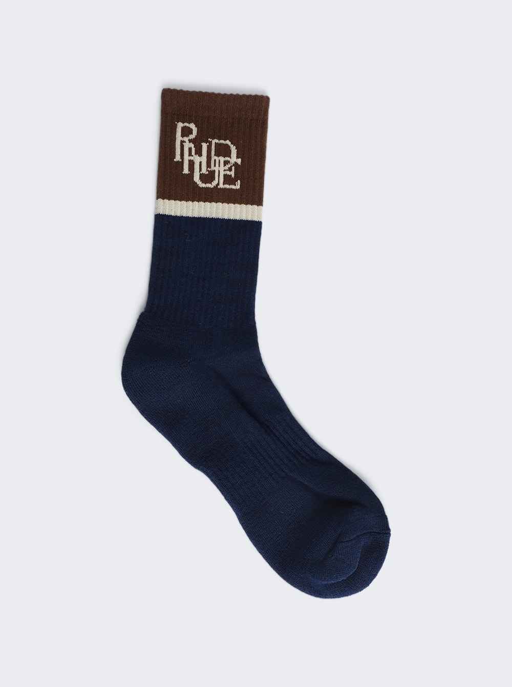 Suiting Logo Socks Navy and Brown - 1