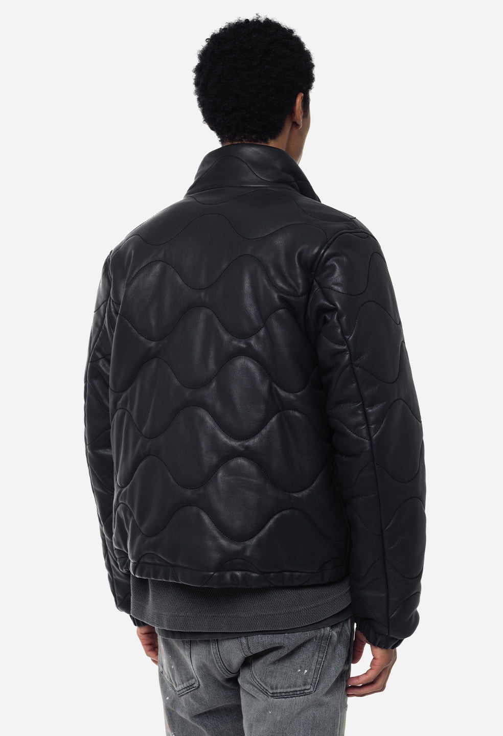 QUILTED LEATHER PUFFER JACKET - 8