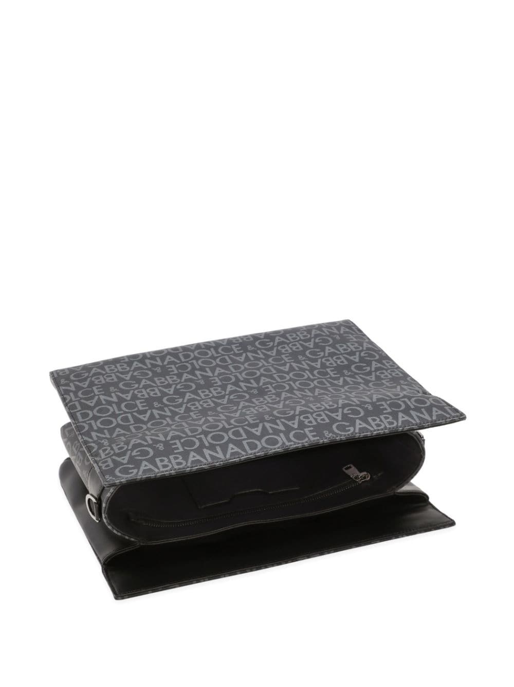 logo-print leather shoulder bag - 5