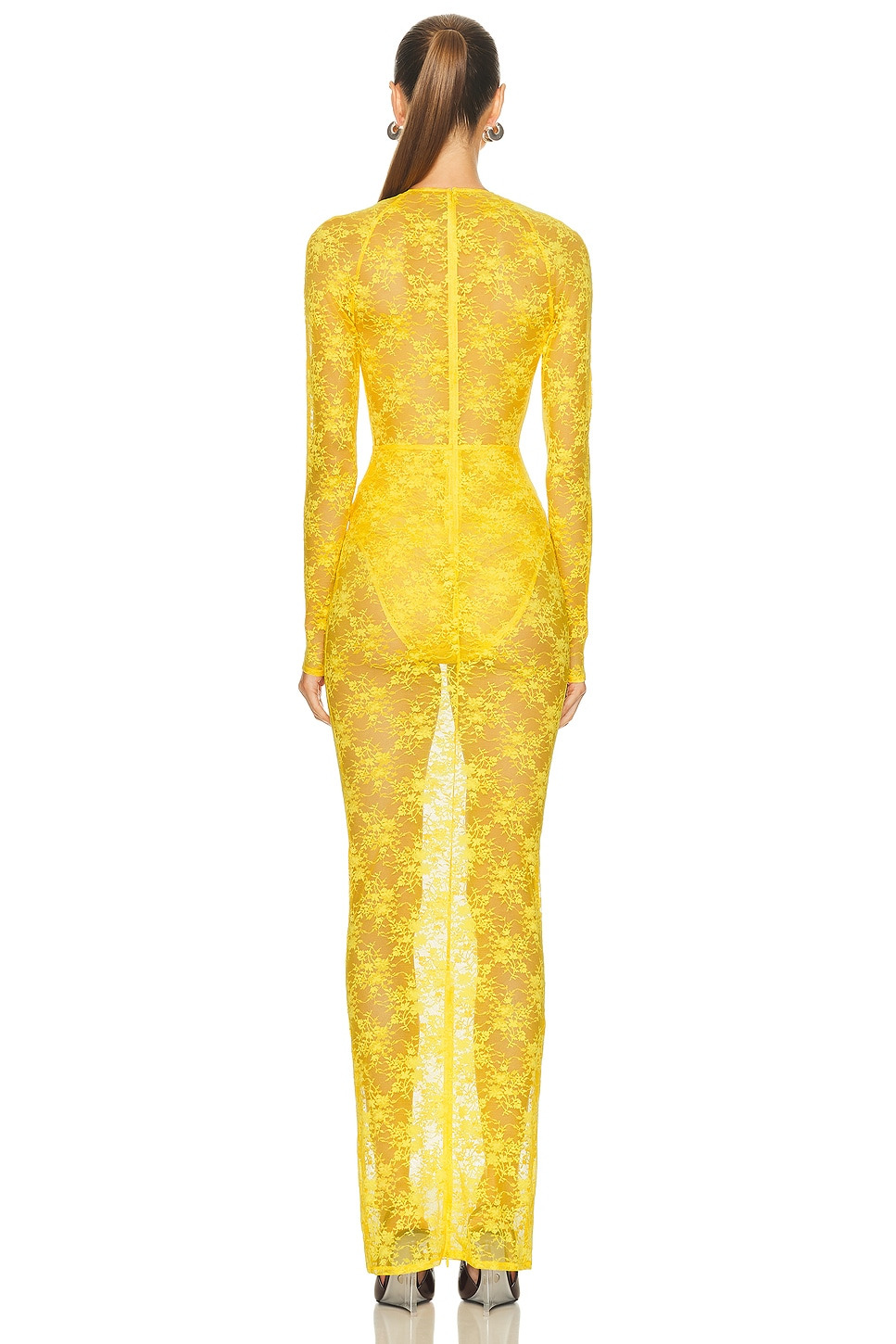 Long Sleeve Halter Column Dress - 3