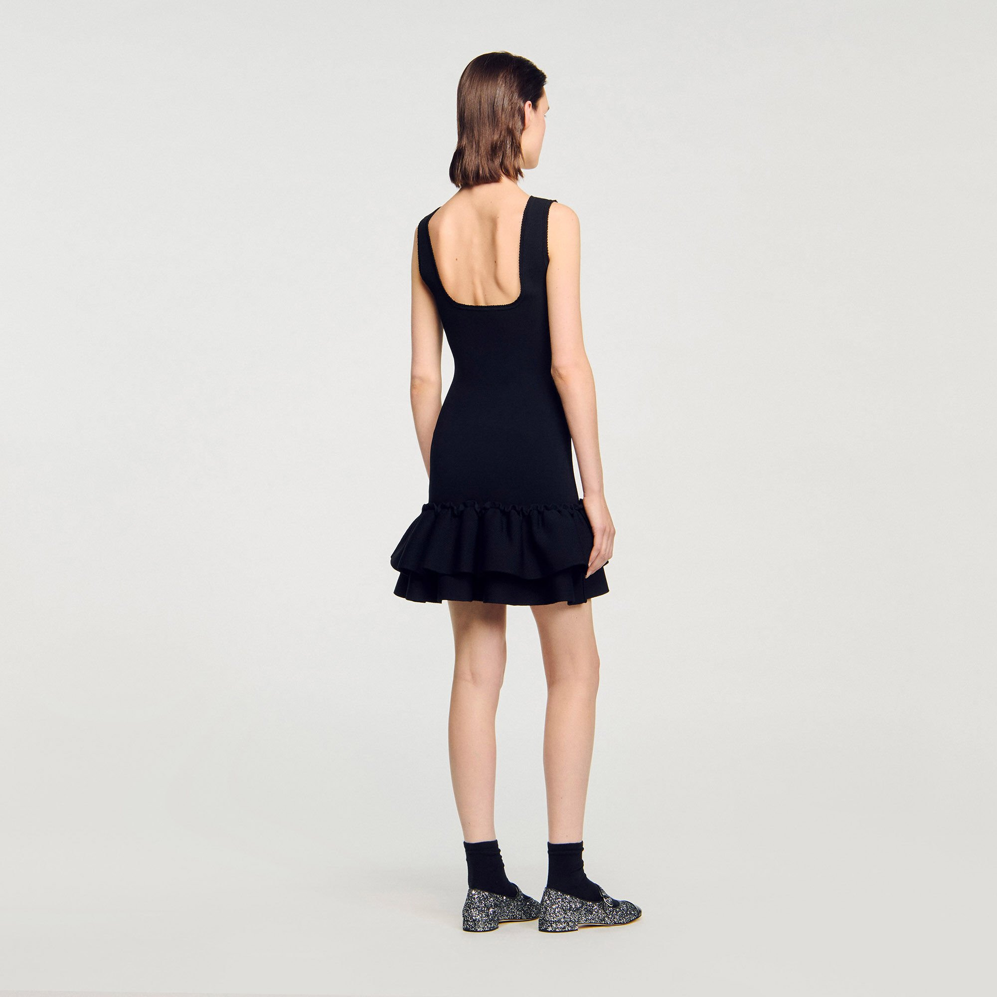 MINI KNIT DRESS WITH RUFFLES - 5
