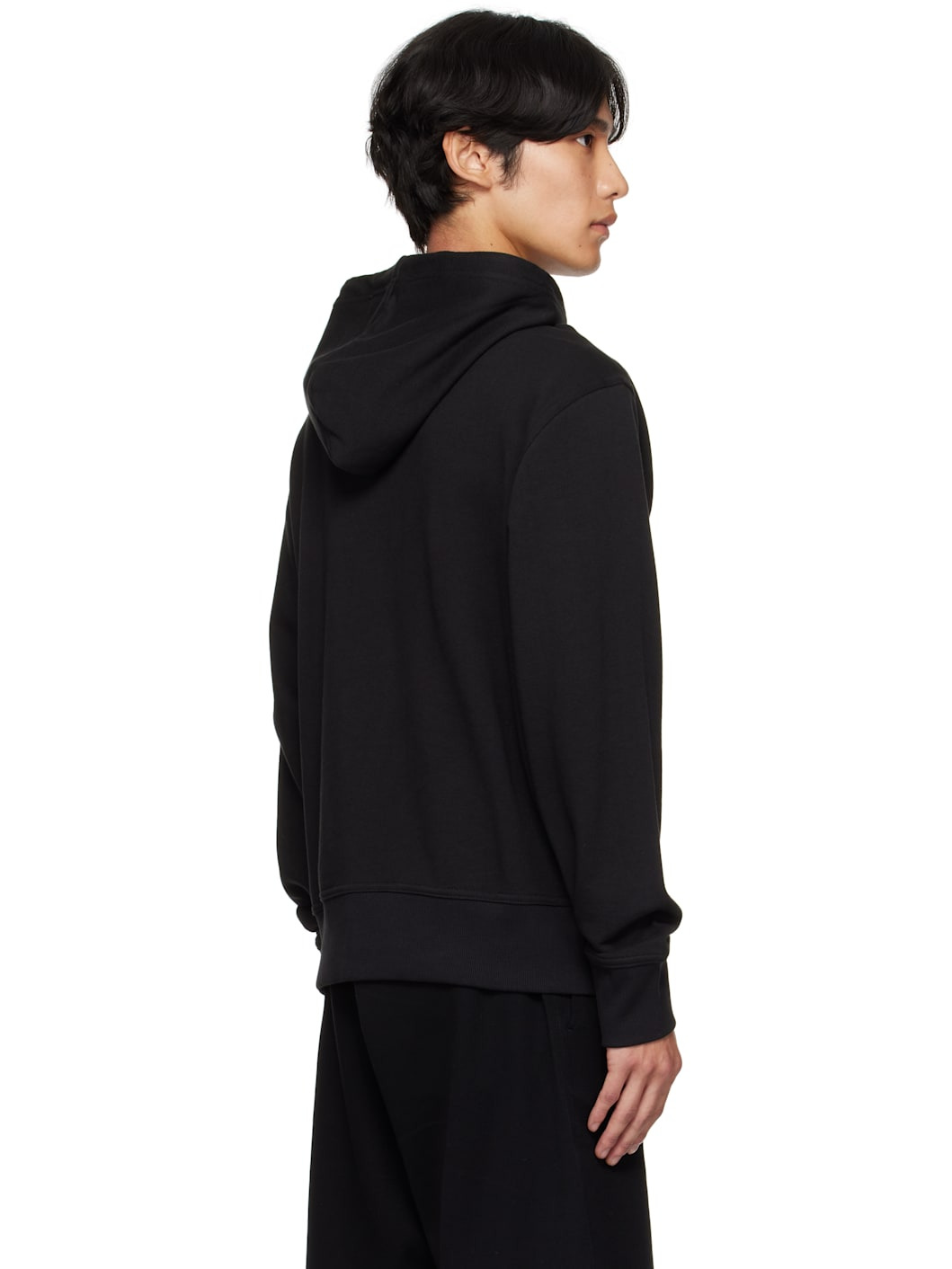 Black Relaxed-Fit Large Logo Hoodie - 3