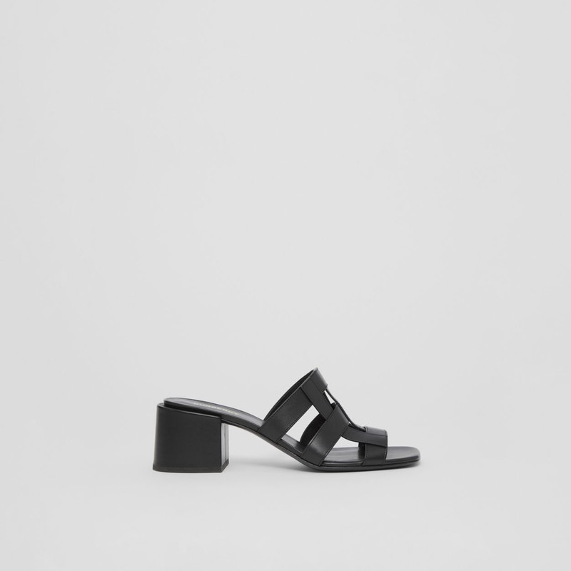 Latticed Leather Sandals 1