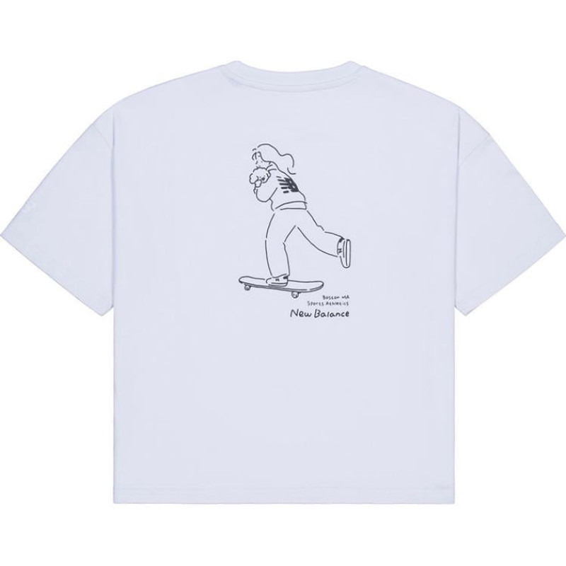 New Balance (WMNS) New Balance x Tombonia Skateboarding Graphic T-shirt 'Light Blue' AWT42321-SL1 outlook