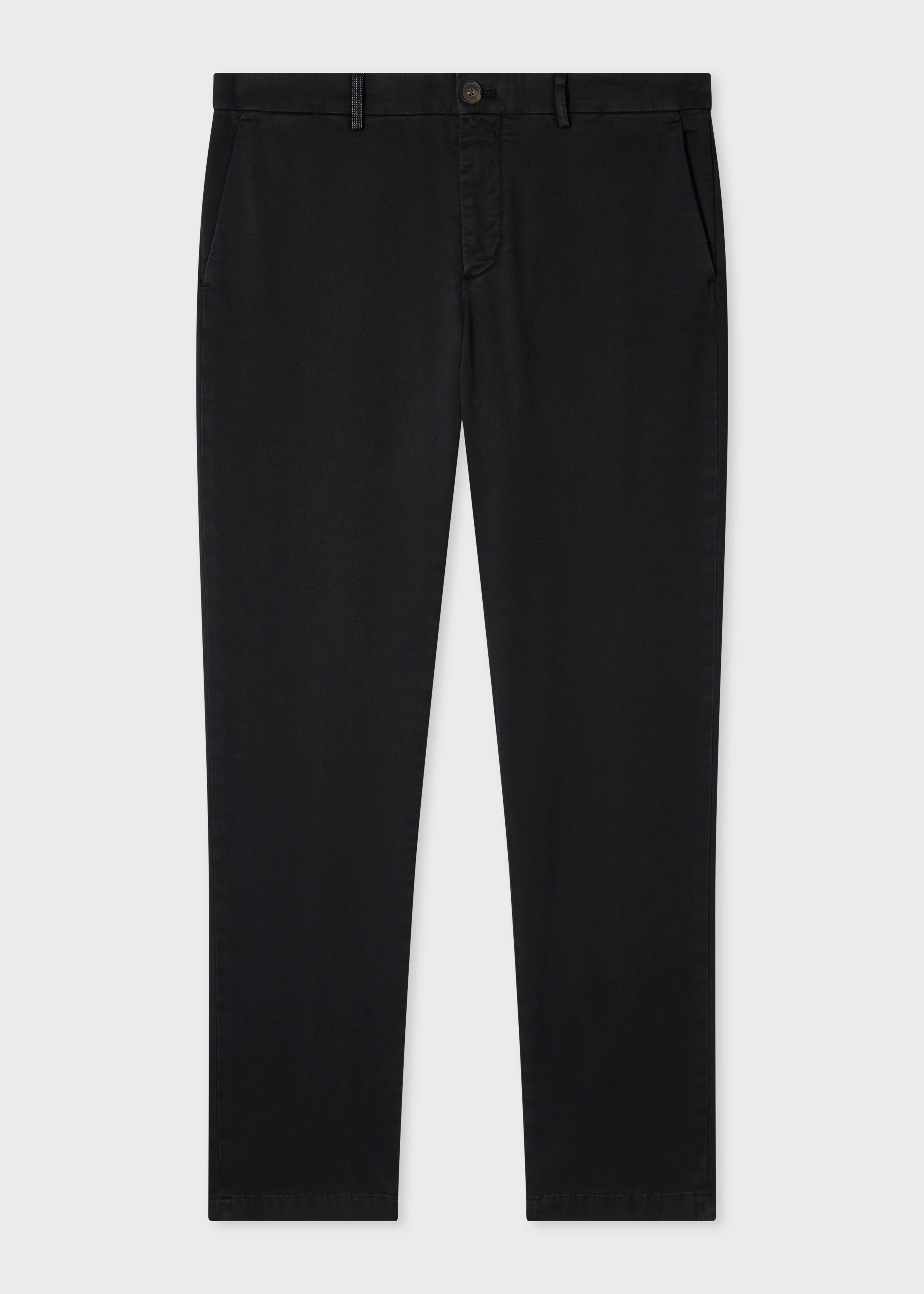 Mid-Fit Black Garment-Dye Chinos - 1
