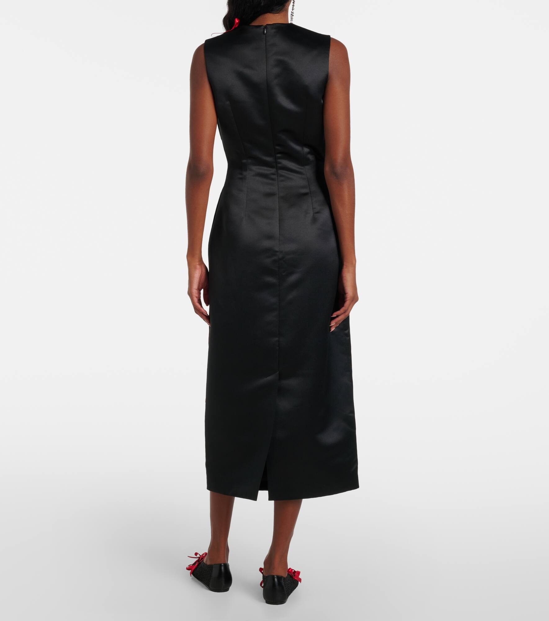 Bow-detail satin midi dress - 3