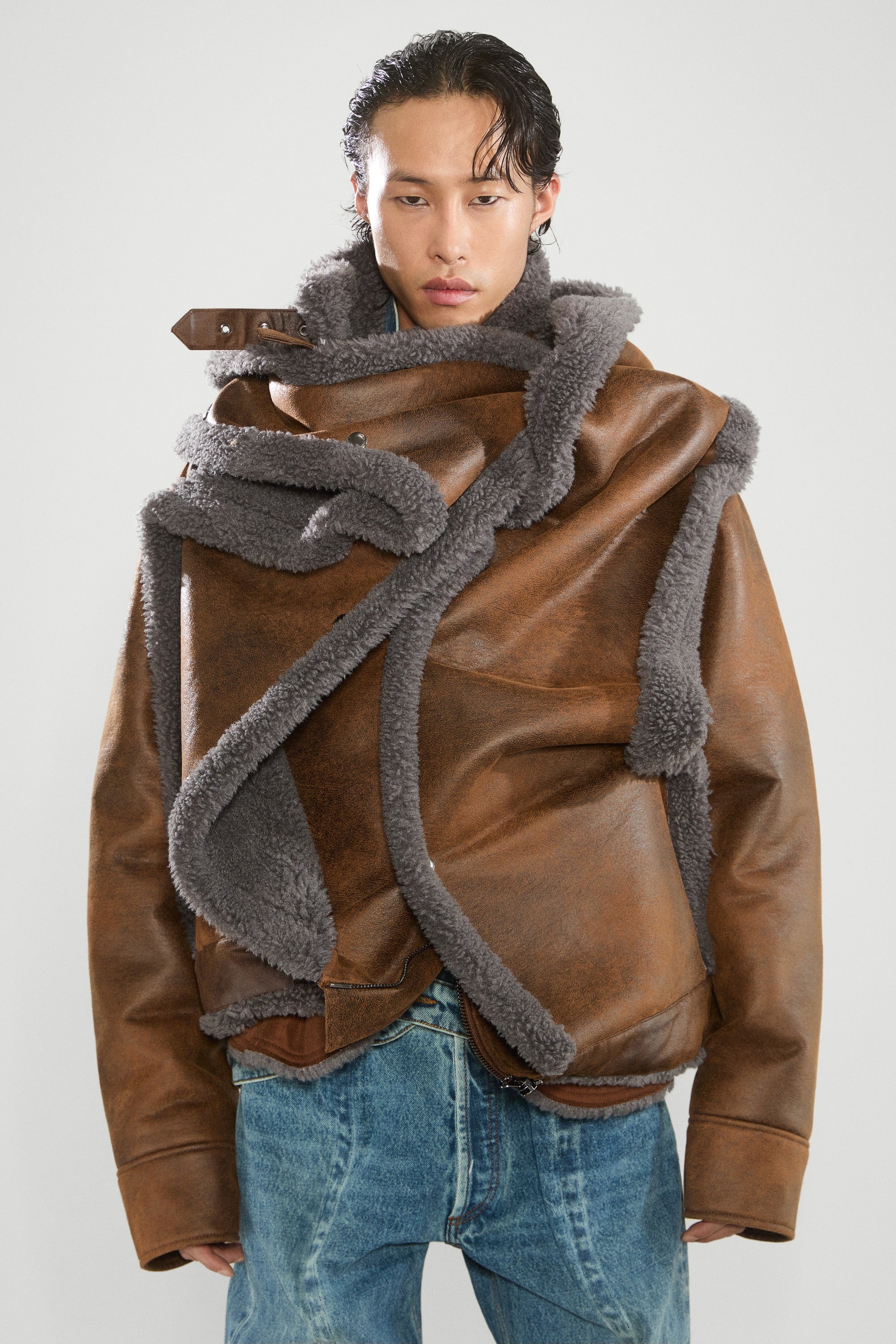 Snap Off Panel Hood Aviator Jacket - 4