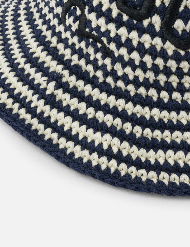 Logo Embroidery Striped Knitted Bucket Hat 7