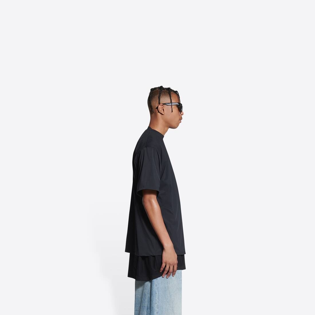 Men's Sporty B Swim T-shirt in Black - 5