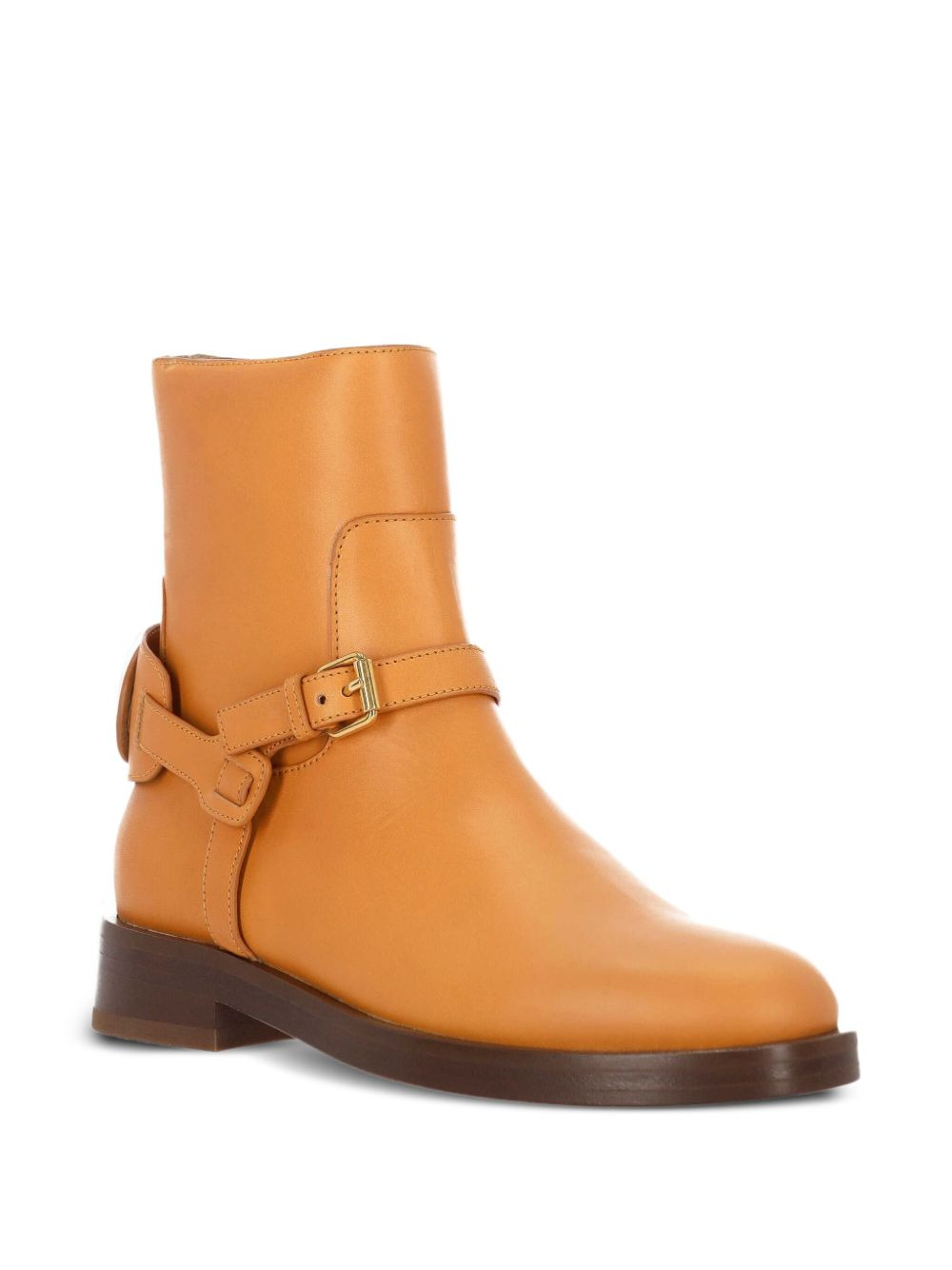 buckle-strap leather boots - 2