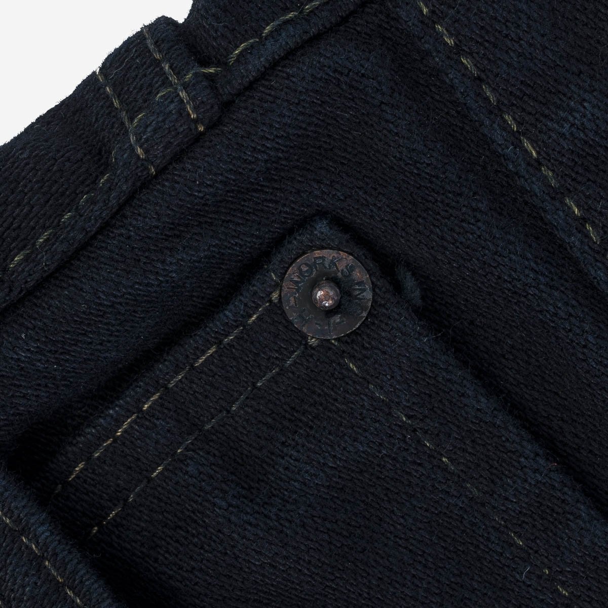 IH-888SBR-14od 14oz Broken Twill Selvedge Denim Medium/High Rise Tapered Cut Jeans - Indigo Overdyed - 11