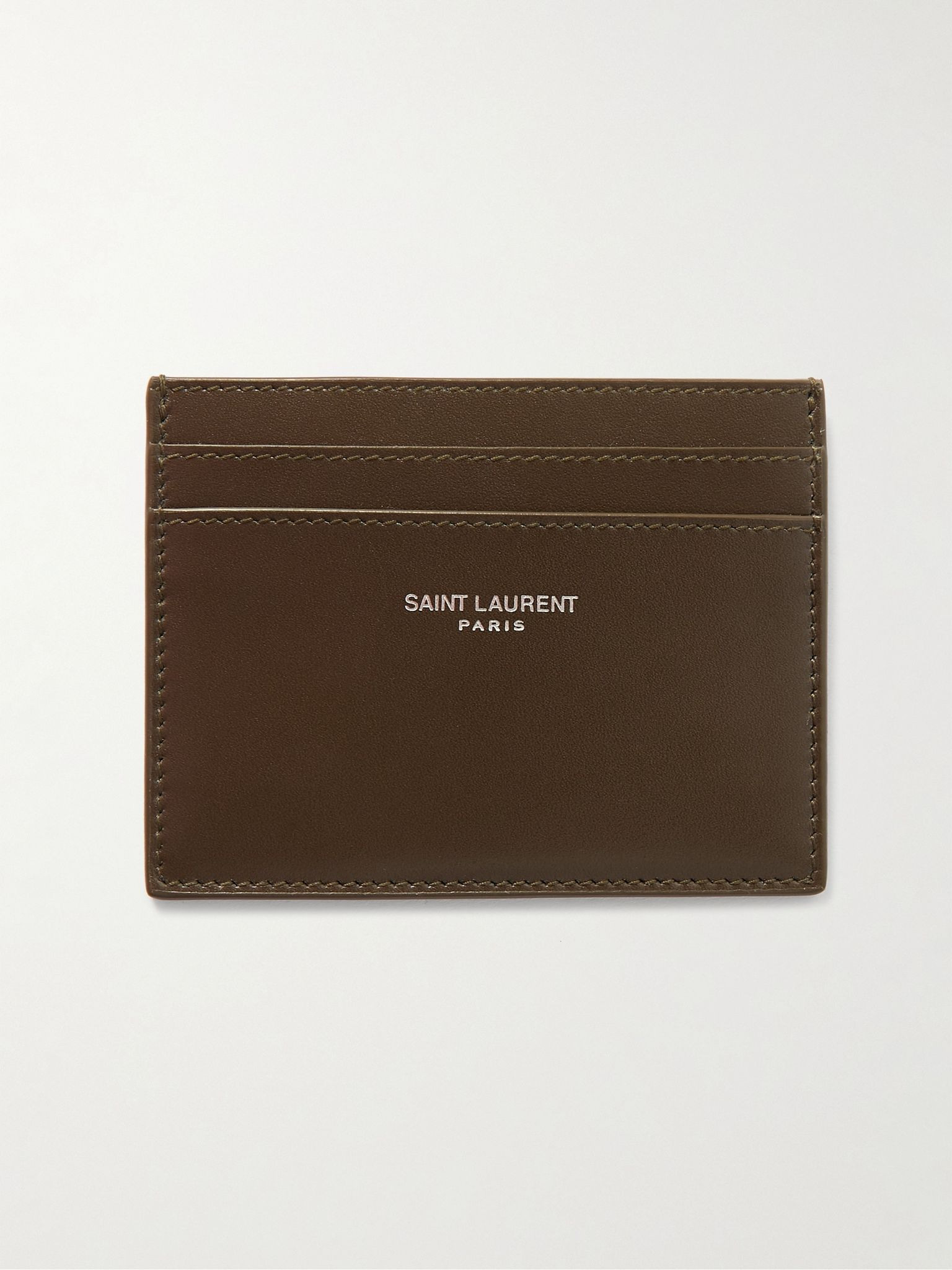 Logo-Print Leather Cardholder Dark green - 1