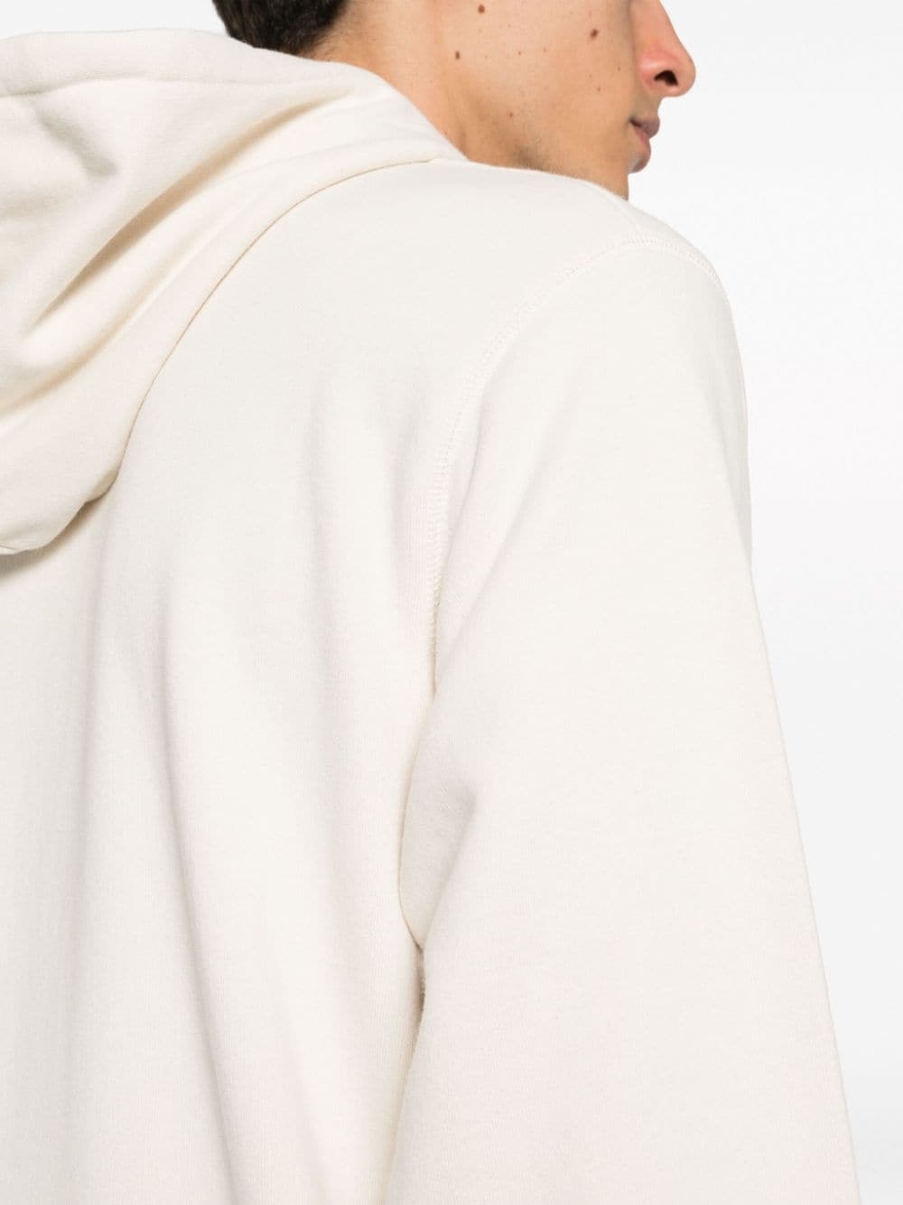 drawstring-fastening cotton hoodie - 5