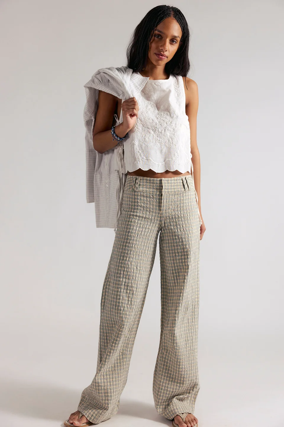 Time Flies Low-Rise Clean Trousers - 1
